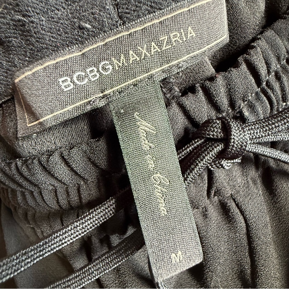 BCBGMaxAzria Black Jogger Pants with White Side Stripes - Picture 6 of 9